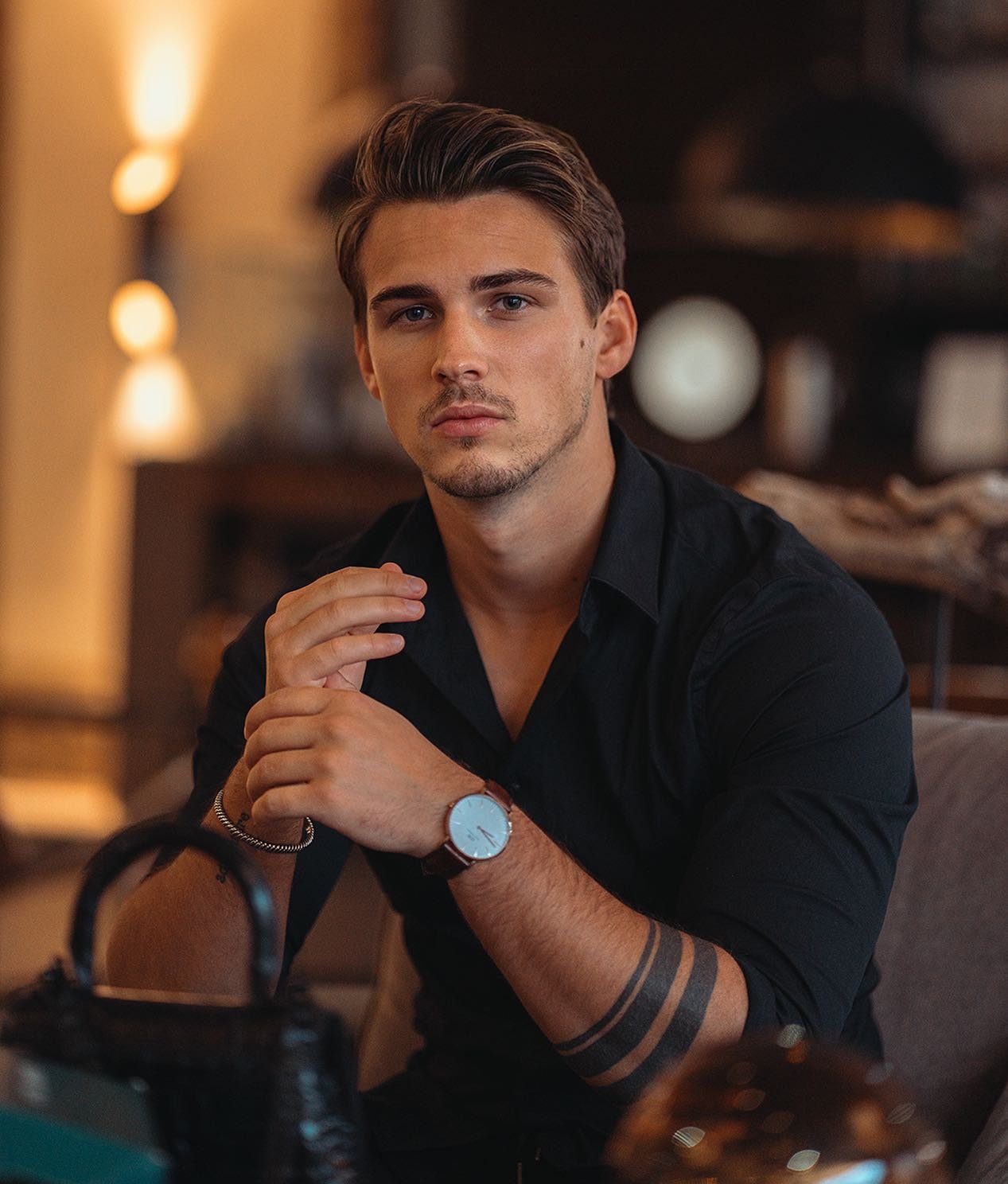 Richard Heinze, German model, in a relaxed mirror selfie
